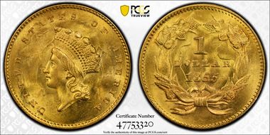 1855 G$1 MS65+