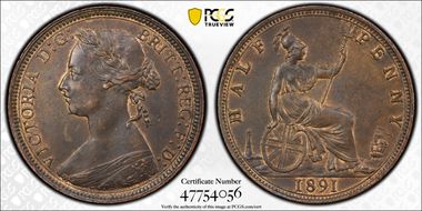 1891 1/2D S-3956 AU58BN