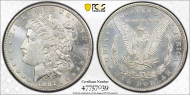 1887-S $1 VAM 2, S/S MS63