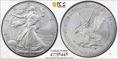 2023-W $1 Burnished Silver Eagle SP65