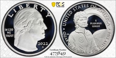 2022-S 25C Dr. Sally Ride-Silver PR69DCAM