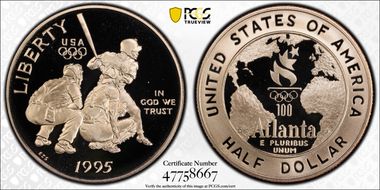 1995-S 50C Baseball PR70DCAM