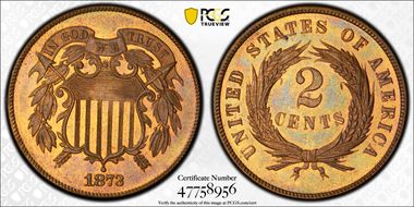 1873 2C Open 3 PR65+ RB