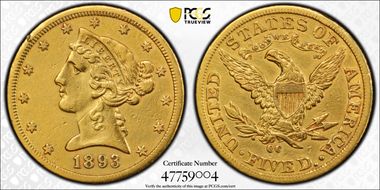1893-CC $5 N1