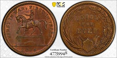 1863 CWT F-174/272a, First in Peace MS62BN