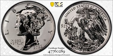 2022-W $25 Palladium, Reverse Proof PR70