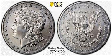 2021-CC Privy $1 Morgan Dollar 100th Anniversary MS69