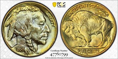 1938-D 5C Buffalo MS67+