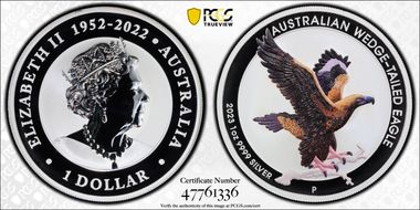 2023-P $1 Wedge-Tailed Eagle Colorized MS70