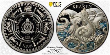 2023 $5 The Kraken 2oz Ag Mythical Creatures PR69DCAM