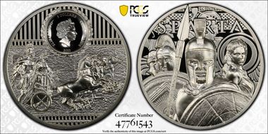 2023 $5 Sparta - Ag 1oz High Relief PR70DCAM