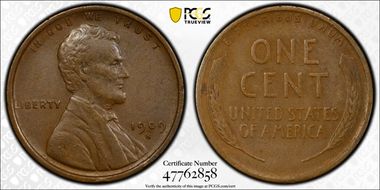 1909-S 1C Lincoln XF40BN