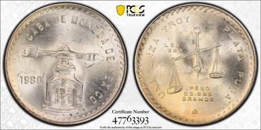 1980/79-Mo Onza KM-M49b.5  Ag MS66