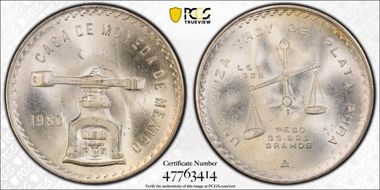 1980/79-Mo Onza KM-M49b.5 Ag MS67