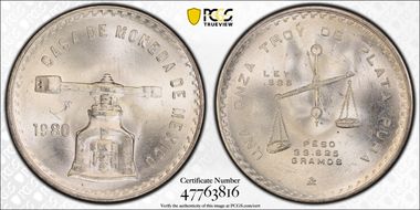 1980/79-Mo Onza KM-M49b.5 Ag MS66
