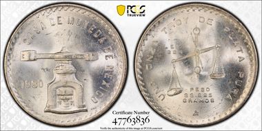 1980/79-Mo Onza KM-M49b.5  Ag MS66