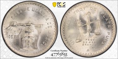 1980/79-Mo Onza KM-M49b.5 Ag MS66