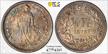 1878 B 1/2 Fr AU55