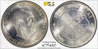 1966  100 P (1969) 9 Palo Curvo MS65