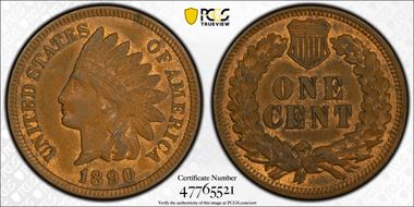 1890 1C AU58BN