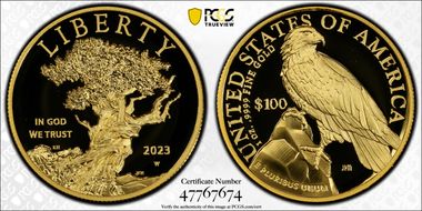 2023-W $100 American Liberty High Relief .9999 Fine First Strike PR70DCAM