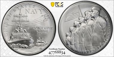 (2023-P) Medal U.S. Navy Matte 1oz Ag First Strike MS70
