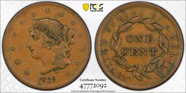 1839 1C Booby Head XF40BN