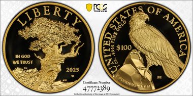 2023-W $100 American Liberty High Relief .9999 Fine First Strike PR69DCAM