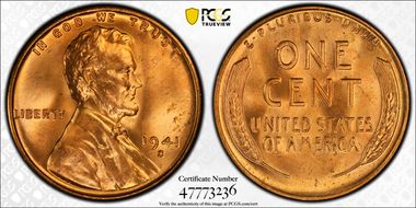 1941-S 1C MS65RD