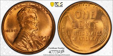 1942-D 1C MS65RD