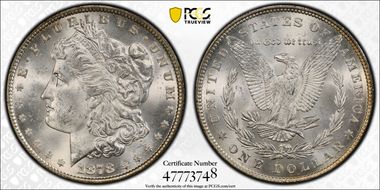 1878 7TF $1 Reverse of 1879 MS64