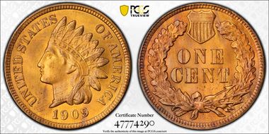 1909 1C Indian MS64RD