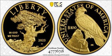 2023-W $100 American Liberty High Relief .9999 Fine First Strike PR70DCAM