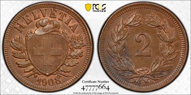 1908 B 2 Rap MS63BN