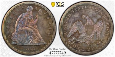 1863 $1 PR65