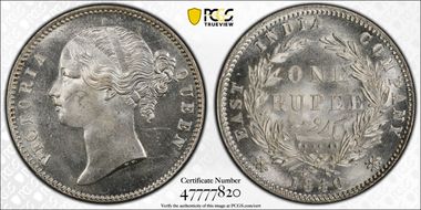 1840(C or B) Rupee SW-3.33 MS64