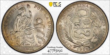 1916-FG Sol KM-196.27 Ag LIBERTAD Incuse MS64