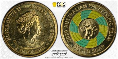 2020 $2 Paralympic Team Set to Soar - Colorized MS66