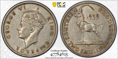 1939 2 Shil AU50