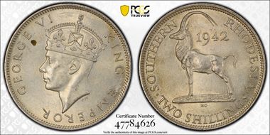 1942 2 Shil AU58