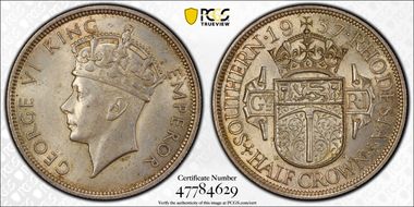 1937 1/2 Cr KM-13  Ag MS63