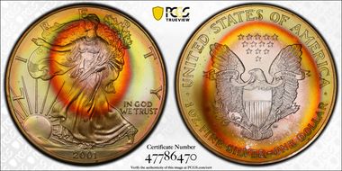 2001 $1 Silver Eagle MS68