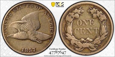 1857 1C Flying Eagle N1