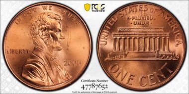 2000 1C "Cheerios" Cent MS65RD