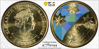 2022 $1 Great Aussie Coin Hunt - 'X' Crux - Colorized MS68