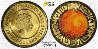 2017 $5 Planetary Coins Sun Colorized MS69