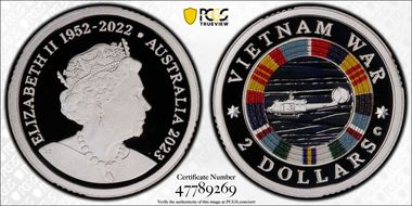 2023-C $2 Vietnam War Colorized  Ag PR69DCAM