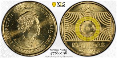 2023 $2 Matildas - Yellow Colorized MS66