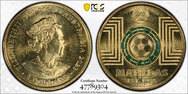 2023 $2 Matildas - Dark Green Colorized MS64