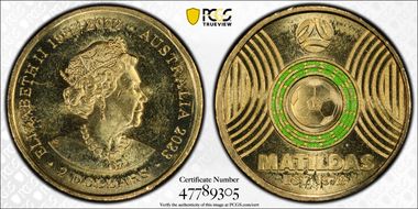 2023 $2 Matildas - Light Green Colorized MS63